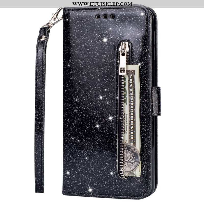 Etui Folio do Samsung Galaxy S22 5G Błyszcząca Torebka Na Monety